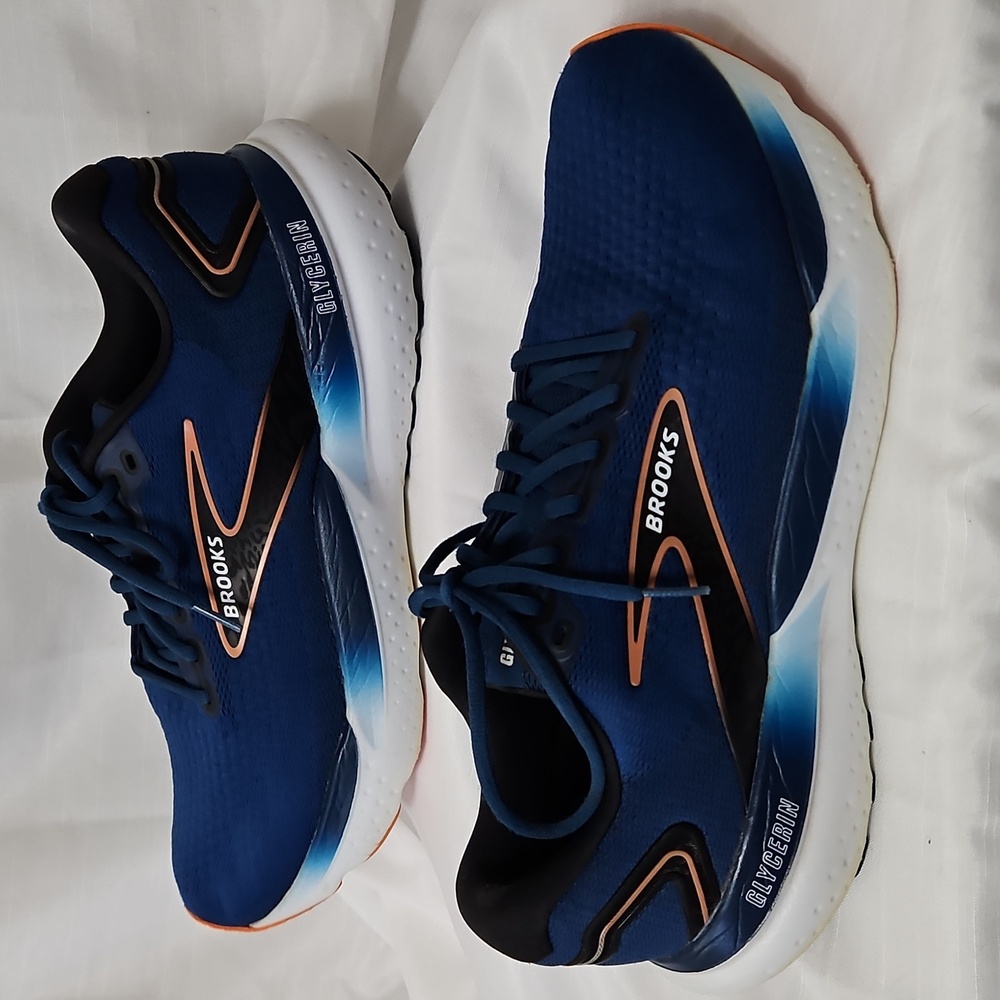 Brooks Glycerin 21 Mens Size 12 Blue Athletic Running Shoes 1104191D474 - Picture 3 of 12